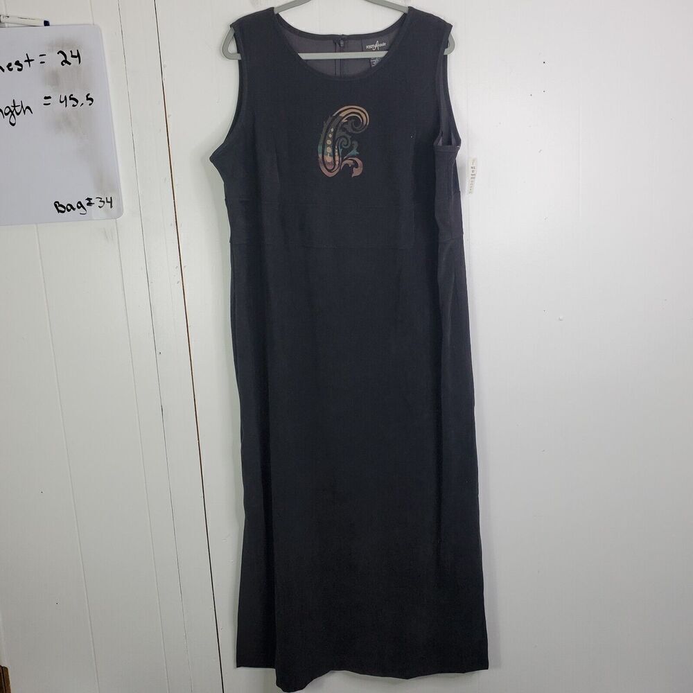 Vintage 90s Maxi Dress Womens 18 Sleeveless Split Hem Boho Hippie Phoebe Grunge